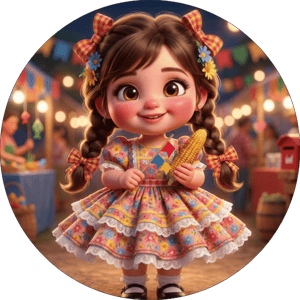 CAPA PAINEL REDONDO FESTA JUNINA | TECIDO PREMIUM  | VÁRIOS MODELOS - 1.50X1.50M E 50X50CM