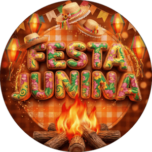 CAPA PAINEL REDONDO FESTA JUNINA | TECIDO PREMIUM  | VÁRIOS MODELOS - 1.50X1.50M E 50X50CM