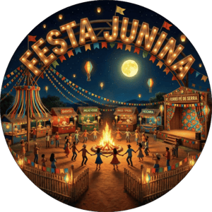 CAPA PAINEL REDONDO FESTA JUNINA | TECIDO PREMIUM  | VÁRIOS MODELOS - 1.50X1.50M E 50X50CM