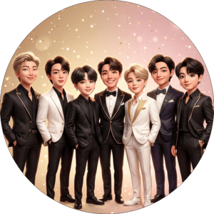 CAPA PAINEL REDONDO KPOP BTS| TECIDO PREMIUM  | VÁRIOS MODELOS - 1.50X1.50M E 50X50CM