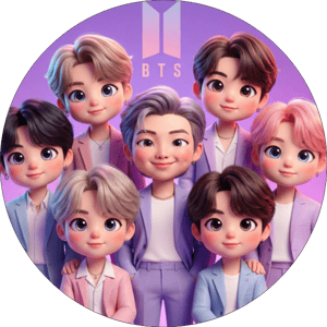 CAPA PAINEL REDONDO KPOP BTS| TECIDO PREMIUM  | VÁRIOS MODELOS - 1.50X1.50M E 50X50CM