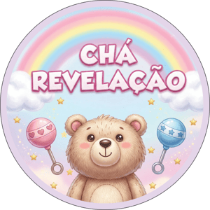 CAPA PAINEL REDONDO CHÁ REVELAÇÃO | TECIDO PREMIUM  | VÁRIOS MODELOS - 1.50X1.50M E 50X50CM