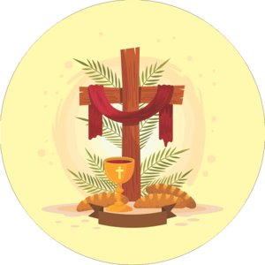 CAPA PAINEL REDONDO PÁSCOA CRISTÃ | TECIDO PREMIUM  | VÁRIOS MODELOS - 1.50X1.50M E 50X50CM