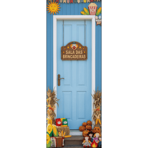 CAPA PAINEL PORTA FESTA JUNINA | TECIDO PREMIUM  | VÁRIOS MODELOS - 85cm x 2.10M