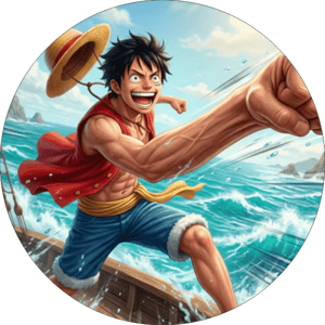 CAPA PAINEL REDONDO ANIME ONE PIECE | TECIDO PREMIUM  | VÁRIOS MODELOS - 1.50X1.50M E 50X50CM