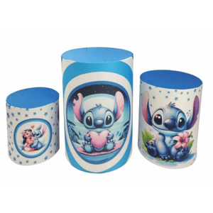 TRIO CAPA DE CILINDROS STITCH| TECIDO PREMIUM  | VÁRIOS MODELOS