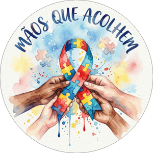 CAPA PAINEL REDONDO ABRIL AZUL  AUTISMO | TECIDO PREMIUM  | VÁRIOS MODELOS - 1.50X1.50M E 50X50CM