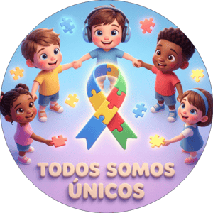 CAPA PAINEL REDONDO ABRIL AZUL  AUTISMO | TECIDO PREMIUM  | VÁRIOS MODELOS - 1.50X1.50M E 50X50CM