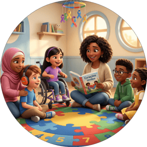 CAPA PAINEL REDONDO ABRIL AZUL  AUTISMO | TECIDO PREMIUM  | VÁRIOS MODELOS - 1.50X1.50M E 50X50CM