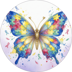 CAPA PAINEL REDONDO ABRIL AZUL  AUTISMO | TECIDO PREMIUM  | VÁRIOS MODELOS - 1.50X1.50M E 50X50CM