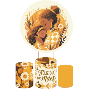 KIT CAPA PAINEL REDONDO E CILÍNDROS DIA DAS MÃES | TECIDO PREMIUM  | VÁRIOS MODELOS.