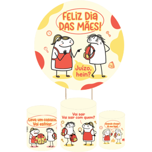 KIT CAPA PAINEL REDONDO E CILÍNDROS DIA DAS MÃES | TECIDO PREMIUM  | VÁRIOS MODELOS.
