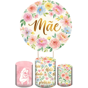 KIT CAPA PAINEL REDONDO E CILÍNDROS DIA DAS MÃES | TECIDO PREMIUM  | VÁRIOS MODELOS.