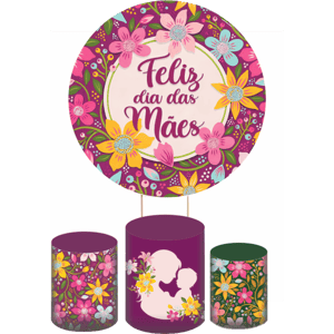 KIT CAPA PAINEL REDONDO E CILÍNDROS DIA DAS MÃES | TECIDO PREMIUM  | VÁRIOS MODELOS.