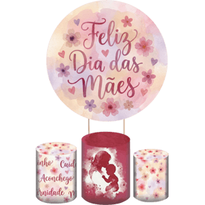 KIT CAPA PAINEL REDONDO E CILÍNDROS DIA DAS MÃES | TECIDO PREMIUM  | VÁRIOS MODELOS.