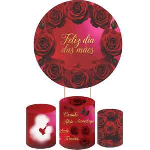 KIT CAPA PAINEL REDONDO E CILÍNDROS DIA DAS MÃES | TECIDO PREMIUM  | VÁRIOS MODELOS.