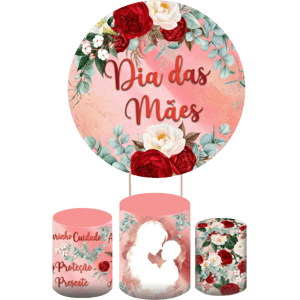 KIT CAPA PAINEL REDONDO E CILÍNDROS DIA DAS MÃES | TECIDO PREMIUM  | VÁRIOS MODELOS.