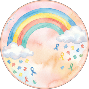 CAPA PAINEL REDONDO ABRIL AZUL  AUTISMO | TECIDO PREMIUM  | VÁRIOS MODELOS - 1.50X1.50M E 50X50CM