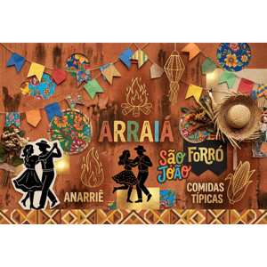 CAPA FUNDO FOTOGRÁFICO HORIZONTAL FESTA JUNINA | TECIDO PREMIUM  | VÁRIOS MODELOS - 2.20X1.50M