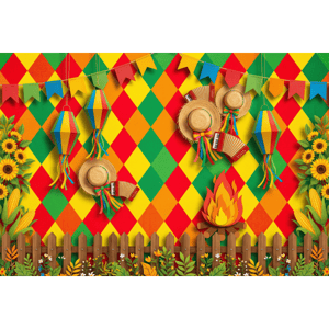CAPA FUNDO FOTOGRÁFICO HORIZONTAL FESTA JUNINA | TECIDO PREMIUM  | VÁRIOS MODELOS - 2.20X1.50M