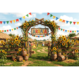 CAPA FUNDO FOTOGRÁFICO HORIZONTAL FESTA JUNINA | TECIDO PREMIUM  | VÁRIOS MODELOS - 2.20X1.50M