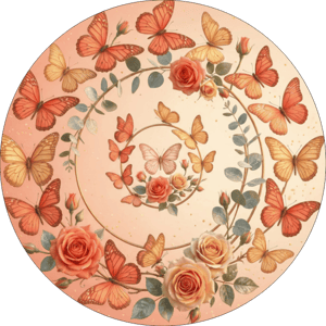 CAPA PAINEL REDONDO BORBOLETA | TECIDO PREMIUM  | VÁRIOS MODELOS - 1.50X1.50M E 50X50CM