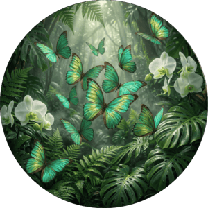 CAPA PAINEL REDONDO BORBOLETA | TECIDO PREMIUM  | VÁRIOS MODELOS - 1.50X1.50M E 50X50CM