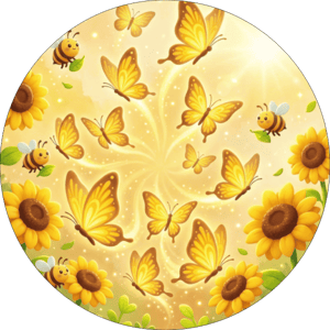 CAPA PAINEL REDONDO BORBOLETA | TECIDO PREMIUM  | VÁRIOS MODELOS - 1.50X1.50M E 50X50CM