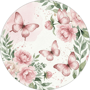 CAPA PAINEL REDONDO BORBOLETA | TECIDO PREMIUM  | VÁRIOS MODELOS - 1.50X1.50M E 50X50CM