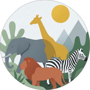 CAPA PAINEL REDONDO SAFARI | TECIDO PREMIUM  | VÁRIOS MODELOS - 1.50X1.50M E 50X50CM