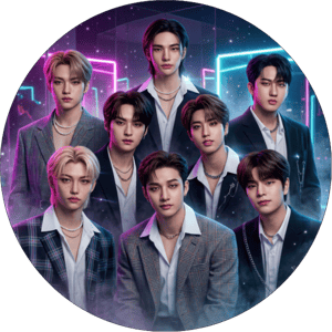 CAPA PAINEL REDONDO KPOP STRAY KIDS | TECIDO PREMIUM  | VÁRIOS MODELOS - 1.50X1.50M E 50X50CM