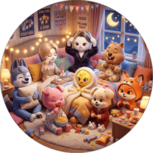 CAPA PAINEL REDONDO KPOP STRAY KIDS | TECIDO PREMIUM  | VÁRIOS MODELOS - 1.50X1.50M E 50X50CM