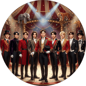 CAPA PAINEL REDONDO KPOP STRAY KIDS | TECIDO PREMIUM  | VÁRIOS MODELOS - 1.50X1.50M E 50X50CM