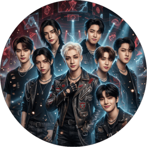 CAPA PAINEL REDONDO KPOP STRAY KIDS | TECIDO PREMIUM  | VÁRIOS MODELOS - 1.50X1.50M E 50X50CM