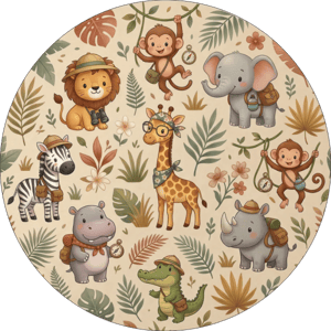 CAPA PAINEL REDONDO SAFARI | TECIDO PREMIUM  | VÁRIOS MODELOS - 1.50X1.50M E 50X50CM