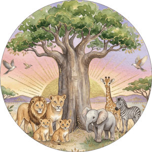 CAPA PAINEL REDONDO SAFARI | TECIDO PREMIUM  | VÁRIOS MODELOS - 1.50X1.50M E 50X50CM