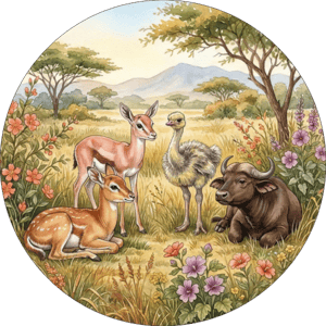 CAPA PAINEL REDONDO SAFARI | TECIDO PREMIUM  | VÁRIOS MODELOS - 1.50X1.50M E 50X50CM