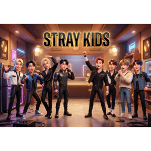 CAPA PAINEL FUNDO FOTOGRÁFICO KPOP STRAY KIDS | TECIDO PREMIUM  | VÁRIOS MODELOS - 1.50X1.50M E 50X50CM