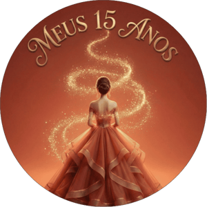 CAPA PAINEL REDONDO 15 ANOS | TECIDO PREMIUM  | VÁRIOS MODELOS - 1.50X1.50M E 50X50CM