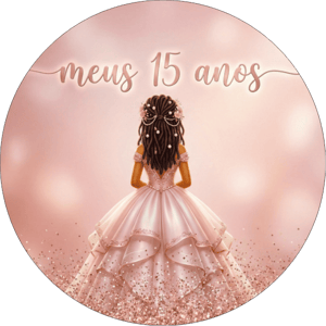 CAPA PAINEL REDONDO 15 ANOS | TECIDO PREMIUM  | VÁRIOS MODELOS - 1.50X1.50M E 50X50CM