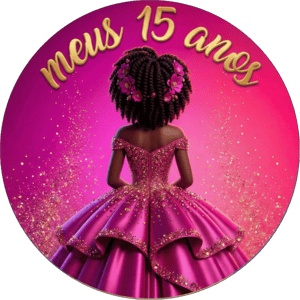 CAPA PAINEL REDONDO 15 ANOS | TECIDO PREMIUM  | VÁRIOS MODELOS - 1.50X1.50M E 50X50CM