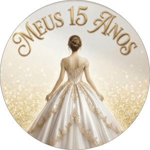 CAPA PAINEL REDONDO 15 ANOS | TECIDO PREMIUM  | VÁRIOS MODELOS - 1.50X1.50M E 50X50CM