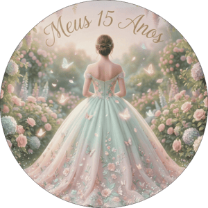 CAPA PAINEL REDONDO 15 ANOS | TECIDO PREMIUM  | VÁRIOS MODELOS - 1.50X1.50M E 50X50CM