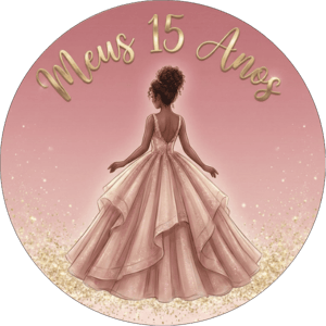 CAPA PAINEL REDONDO 15 ANOS | TECIDO PREMIUM  | VÁRIOS MODELOS - 1.50X1.50M E 50X50CM