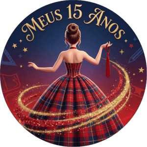 CAPA PAINEL REDONDO 15 ANOS | TECIDO PREMIUM  | VÁRIOS MODELOS - 1.50X1.50M E 50X50CM