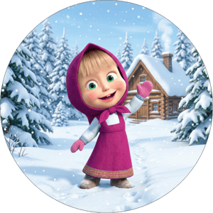 CAPA PAINEL REDONDO MASHA E O URSO | TECIDO PREMIUM  | VÁRIOS MODELOS - 1.50X1.50M E 50X50CM