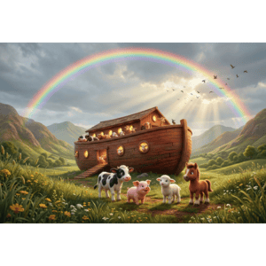 CAPA PAINEL FUNDO FOTOGRÁFICO ARCA DE NOÉ | TECIDO PREMIUM  | VÁRIOS MODELOS - 1.50X1.50M E 50X50CM