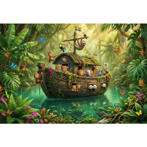 CAPA PAINEL FUNDO FOTOGRÁFICO ARCA DE NOÉ | TECIDO PREMIUM  | VÁRIOS MODELOS - 1.50X1.50M E 50X50CM