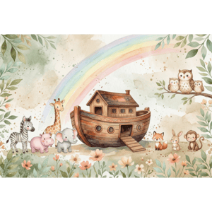 CAPA PAINEL FUNDO FOTOGRÁFICO ARCA DE NOÉ | TECIDO PREMIUM  | VÁRIOS MODELOS - 1.50X1.50M E 50X50CM