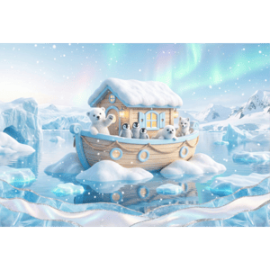 CAPA PAINEL FUNDO FOTOGRÁFICO ARCA DE NOÉ | TECIDO PREMIUM  | VÁRIOS MODELOS - 1.50X1.50M E 50X50CM